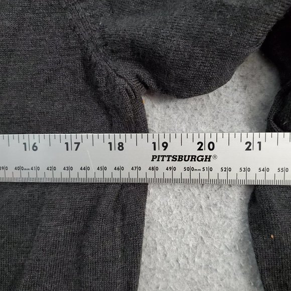 Calvin Klein Women Sweater Medium Gray 100% Merino Wool Long Sleeve V Neck‎ READ - Picture 5 of 8